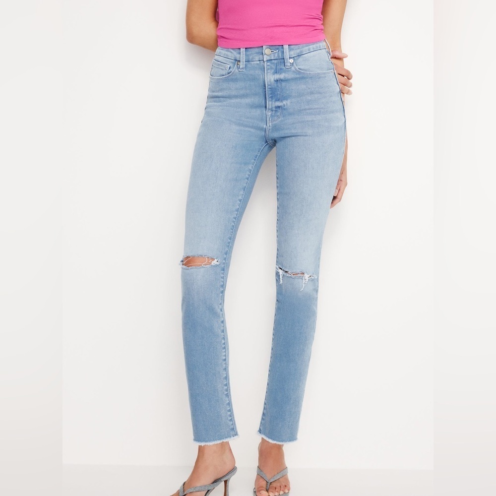 Good American Always Fits Slim Straight Jeans 2 / 26 NWT